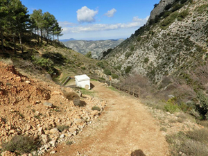 Looking down to Font Roja