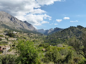 View NE leaving village