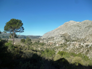 Looking back during our early ascent