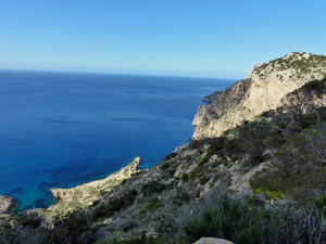 Looking down to coast from ascent route