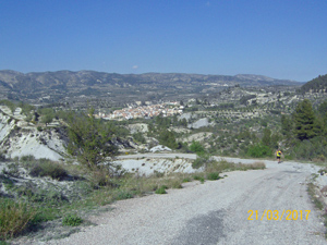 Looking down on our start point