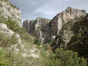 Looking down to the barranco after exiting