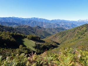 Looking back across to our ascent route