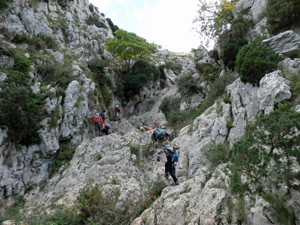 Typical barranco scrambling