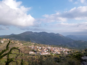 View over Benimaurell to the Mediodia ridge