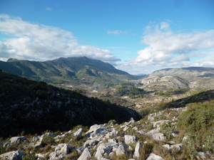 Looking across to the Serrella range