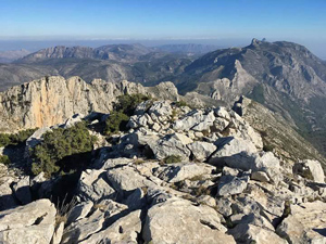 Rugged rocky ridge along Malla de Llop