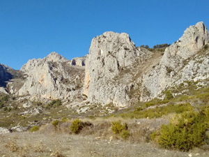 High imposing crags protecting the canal