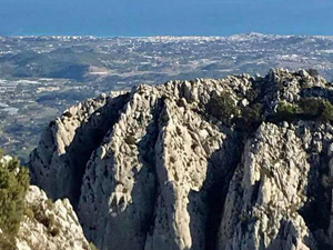 Summit view down to the coast