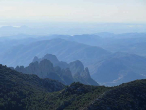 Monte Castellets silhouetted in the mist