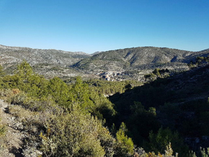 Looking back over the village