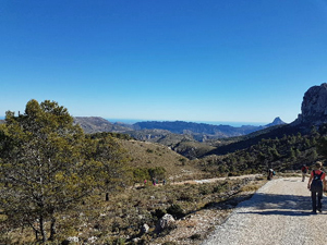The pointed summit of Bernia (R)