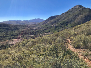 View past Serra Del Ferrer towards the Bernia ridge