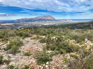 Montgo from summit of Penyes Blanques
