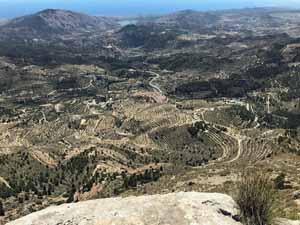 Looking down onto Sella and beyond to the coast