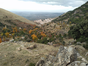 Looking back down to the town