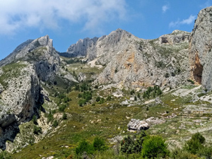 Looking up the length of the canal towards Malla de Llop