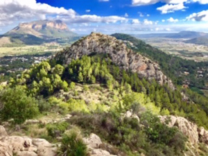 Picatxo with route A on right Montgo beyond