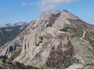 Looking along the Serrella ridge