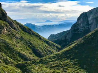 View east down barrancos de la Selleta