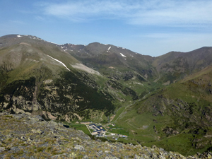 Looking back down to the Santuario de Nuria