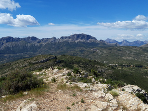 Looking across to the Bernia ridge