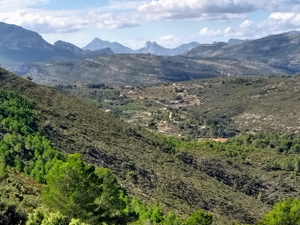 Looking S towards distant Puig Campana