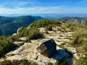 Summit plateau and log book box