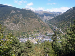 Looking down over Encamp