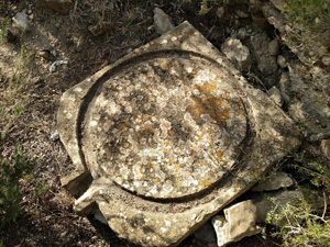 Wine press stone in ruin