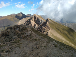 View from summit NE over Col d'Arenes
