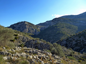 Looking back up towards the Cabello Verde Ridge