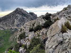 View along ridge towards (L) Puig Campana