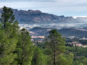 View across to Bernia ridge