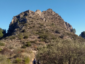 Rocky ridge leading to castle