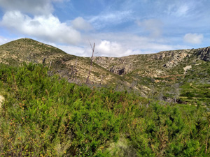Looking back up at the summit of Cumbre del Sol
