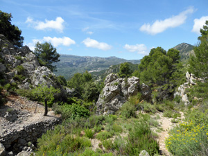 In the distance Confrides, To the right our ridge for lunch