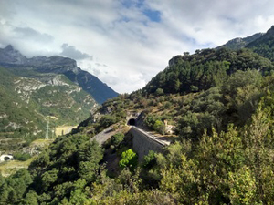 Looking up the valley over the railway