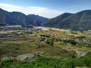 View over the village and reservoir