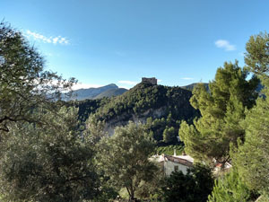 Looking back over the village to Forna castle