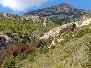 Cova Font Roget below Puig Campana