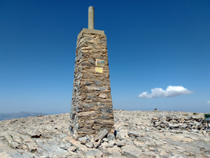 Trig point on column
