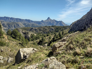 View down Barranco Negra to Sierra de Bernia