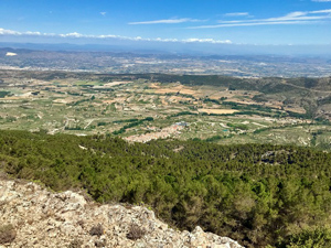 Looking north over Agres from the ridge