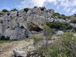 Small cave on ascent to Javea summit