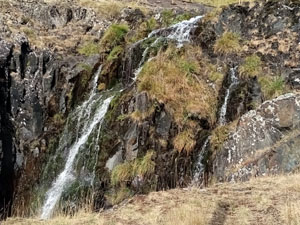 Waterfall seen during descent