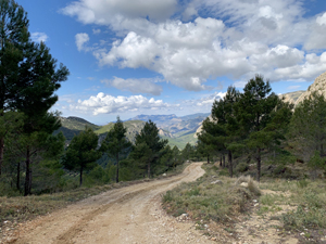 Descent view on PR-CV9 into L'Arc valley looking towards Sella