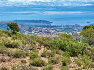 Benidorm and the  Sierra Helada from Mirador Pantano