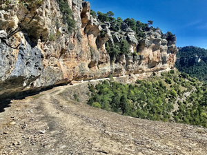 The path across the cliff face.