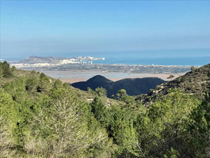 View towards Cullera and the Mediterranean.